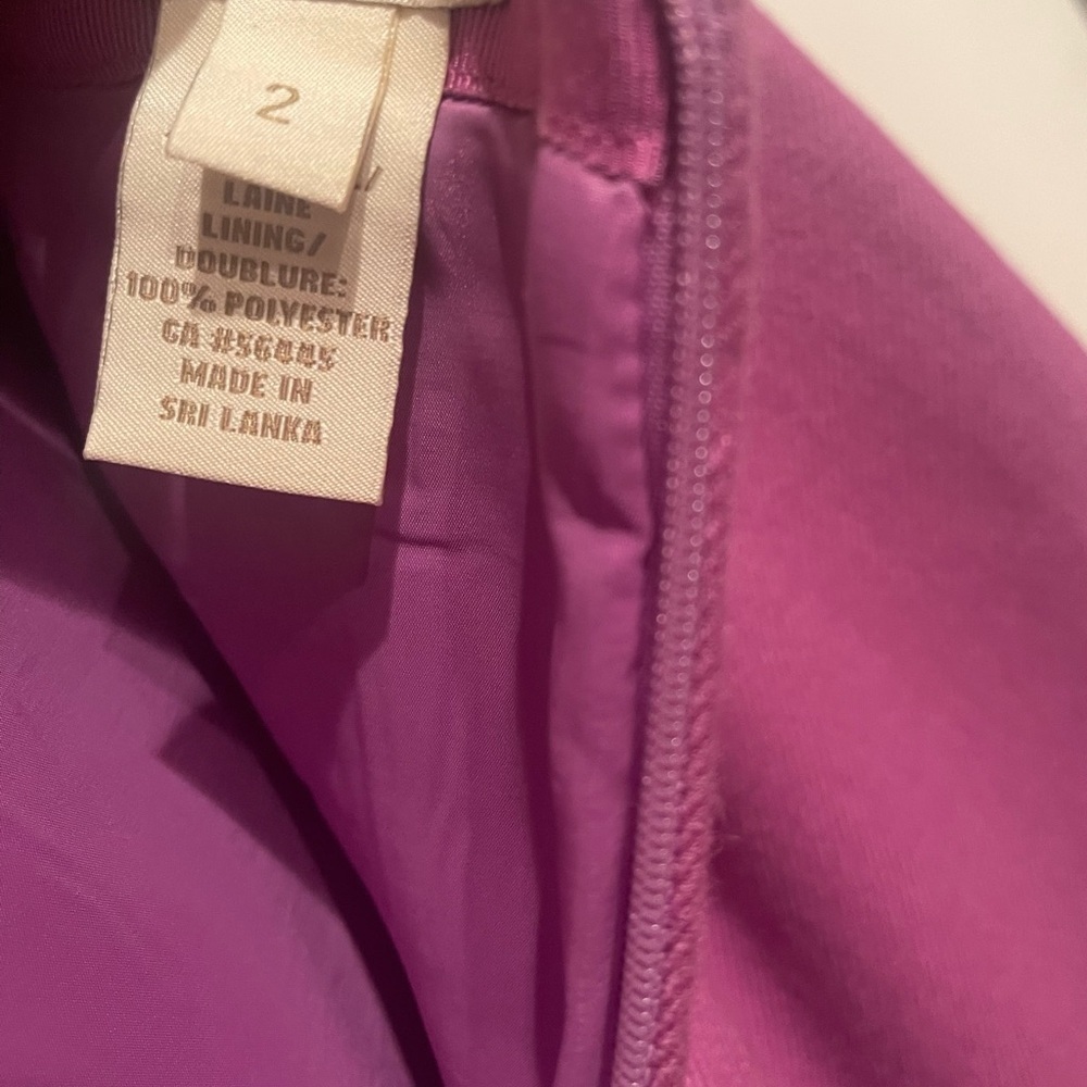 J. Crew 100% Wool Dahlia Chic Women's Fuchsia Pencil Skirt 2 - Picture 3 of 4